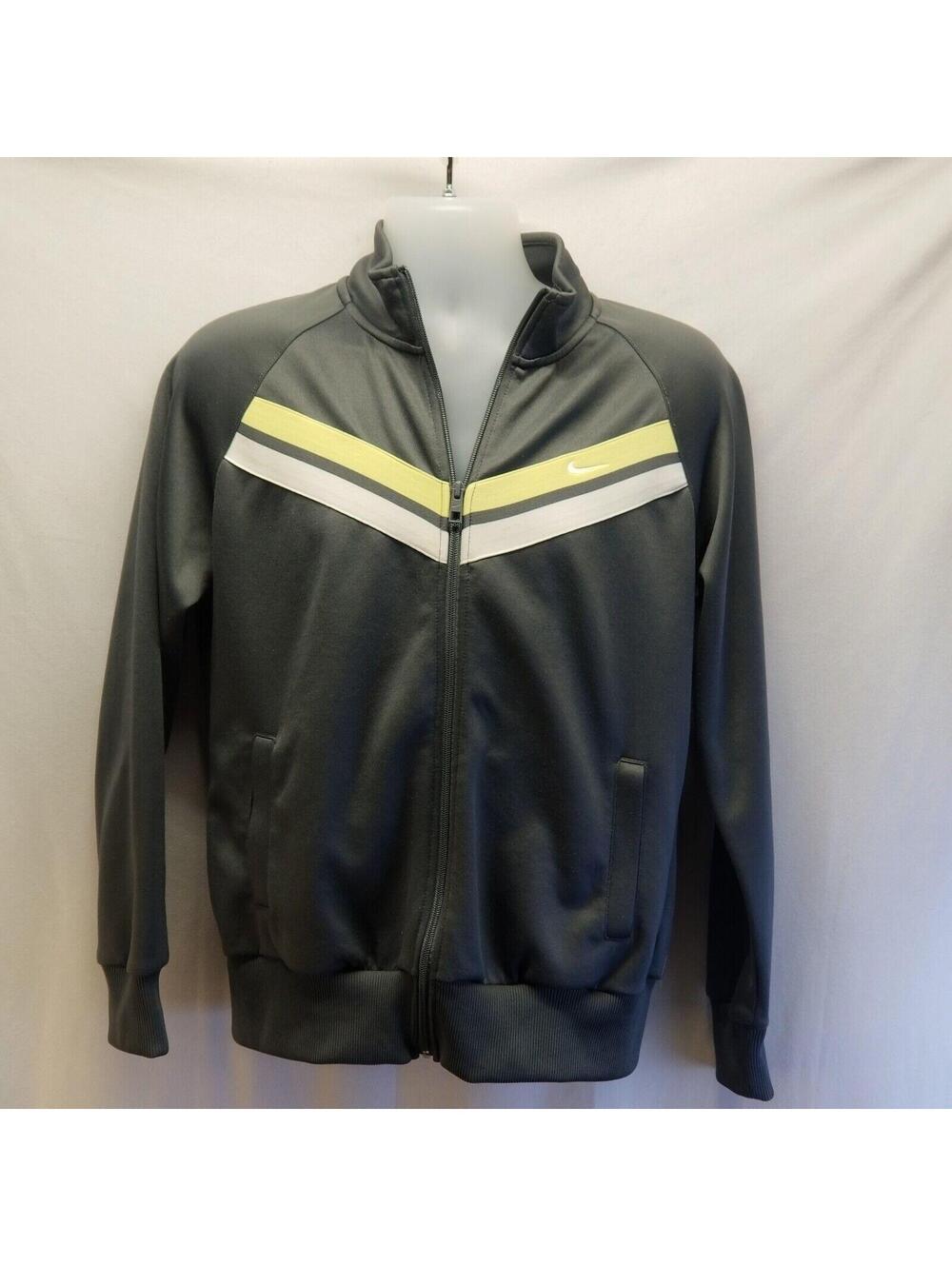 NIKE The Athletic Dept. Gray, White, Yellow Training Track Jacket Mens XL